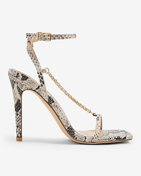 Chain Strap High Heeled Sandals | Express