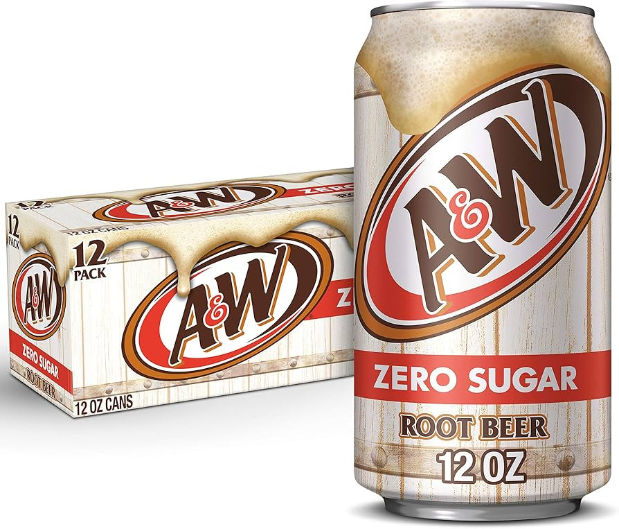 A&W Zero Sugar Root Beer Soda, 12 fl oz cans, 12 count | Amazon (US)