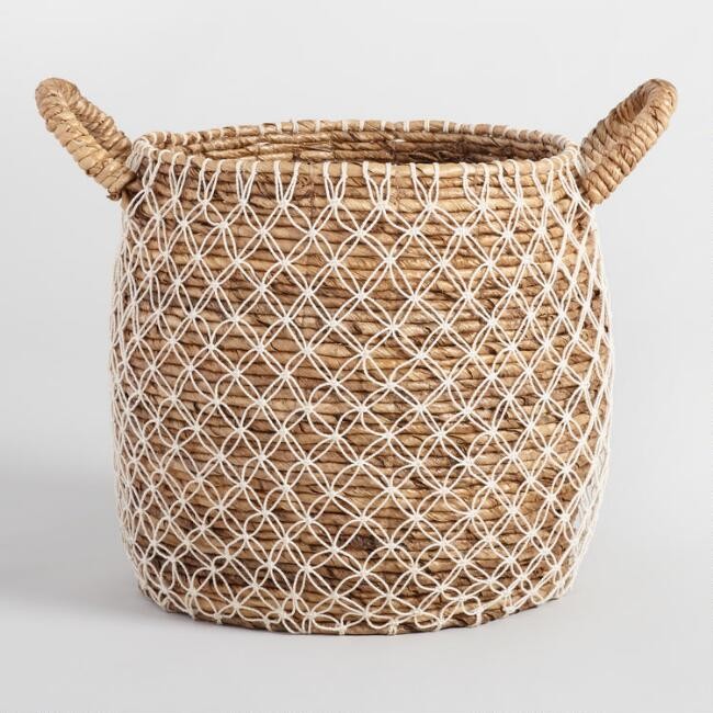 Dark Brown Abaca Madras Utility Basket | World Market