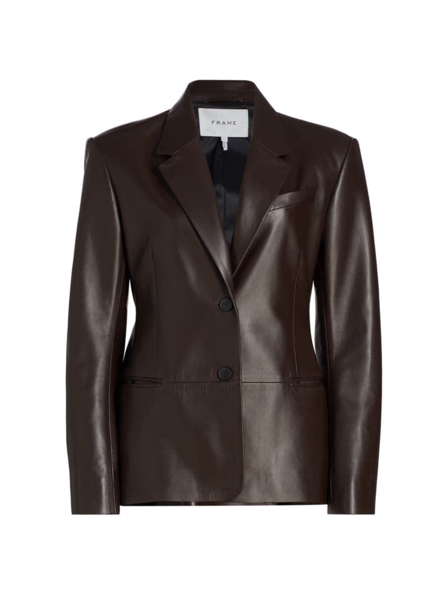 Femme Leather Two-Button Blazer | Saks Fifth Avenue