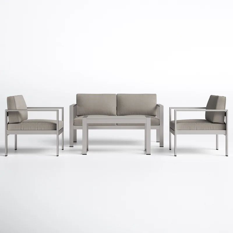 Izzy 4 Piece Sofa Seating Group with Cushions | Wayfair North America