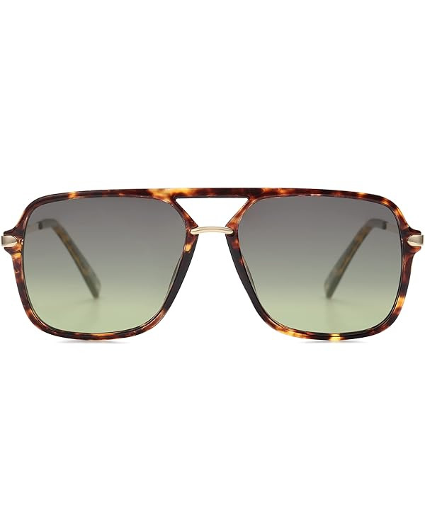 SOJOS Sunglasses for Women & Men, Square, Retro, Polarized Lens, Trendy Aviator, 90s Shades | Amazon (US)