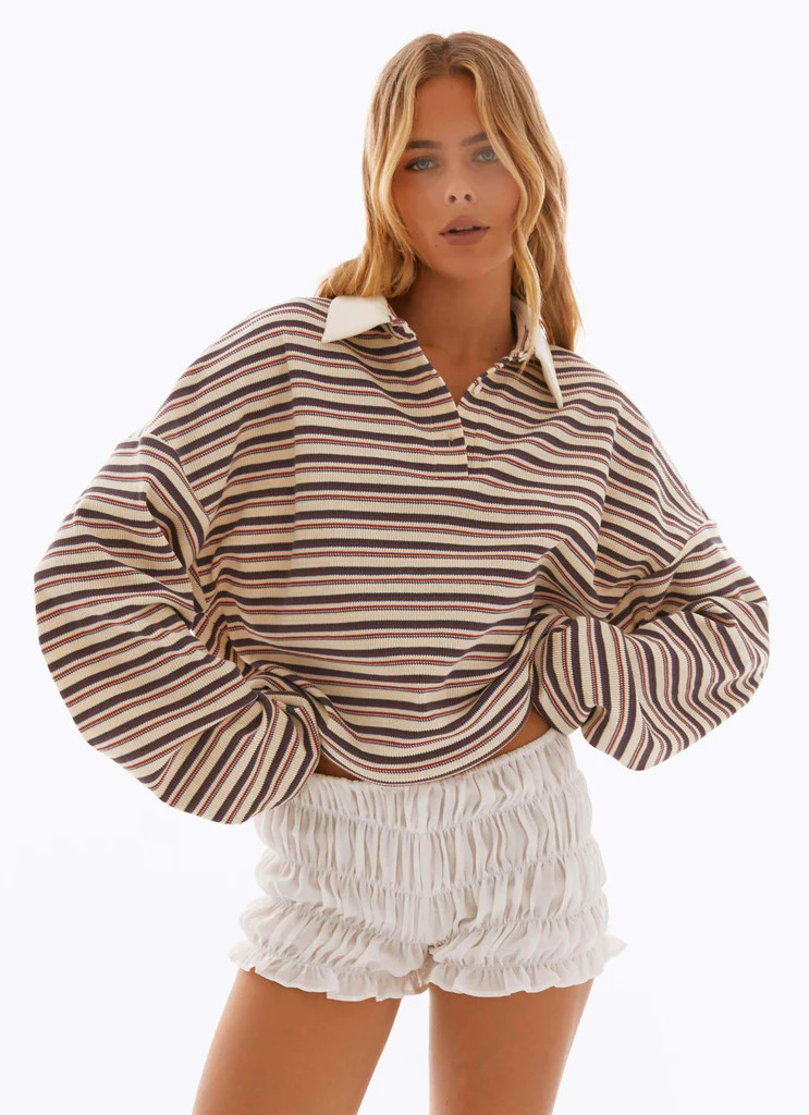 Champion Oversized Polo Top - Multi Stripe | Peppermayo (Global)
