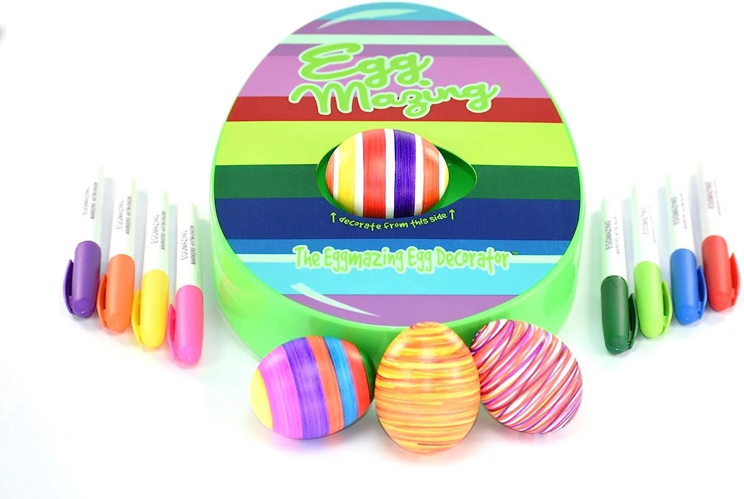 The Original EggMazing Easter Egg Decorator Kit - Arts and Crafts Set - Includes Egg Decorating Spinner and 8 Colorful Quick Drying Non Toxic Markers [Packaging May Vary] | Walmart (US)
