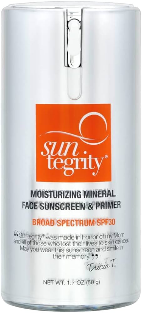 Suntegrity Moisturizing Mineral Face Sunscreen and Primer | Amazon (US)