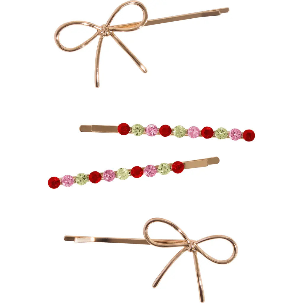 Kitsch 4-Pack Rhinestone & Bow Bobby Pins (Limited Edition) at Nordstrom | Nordstrom