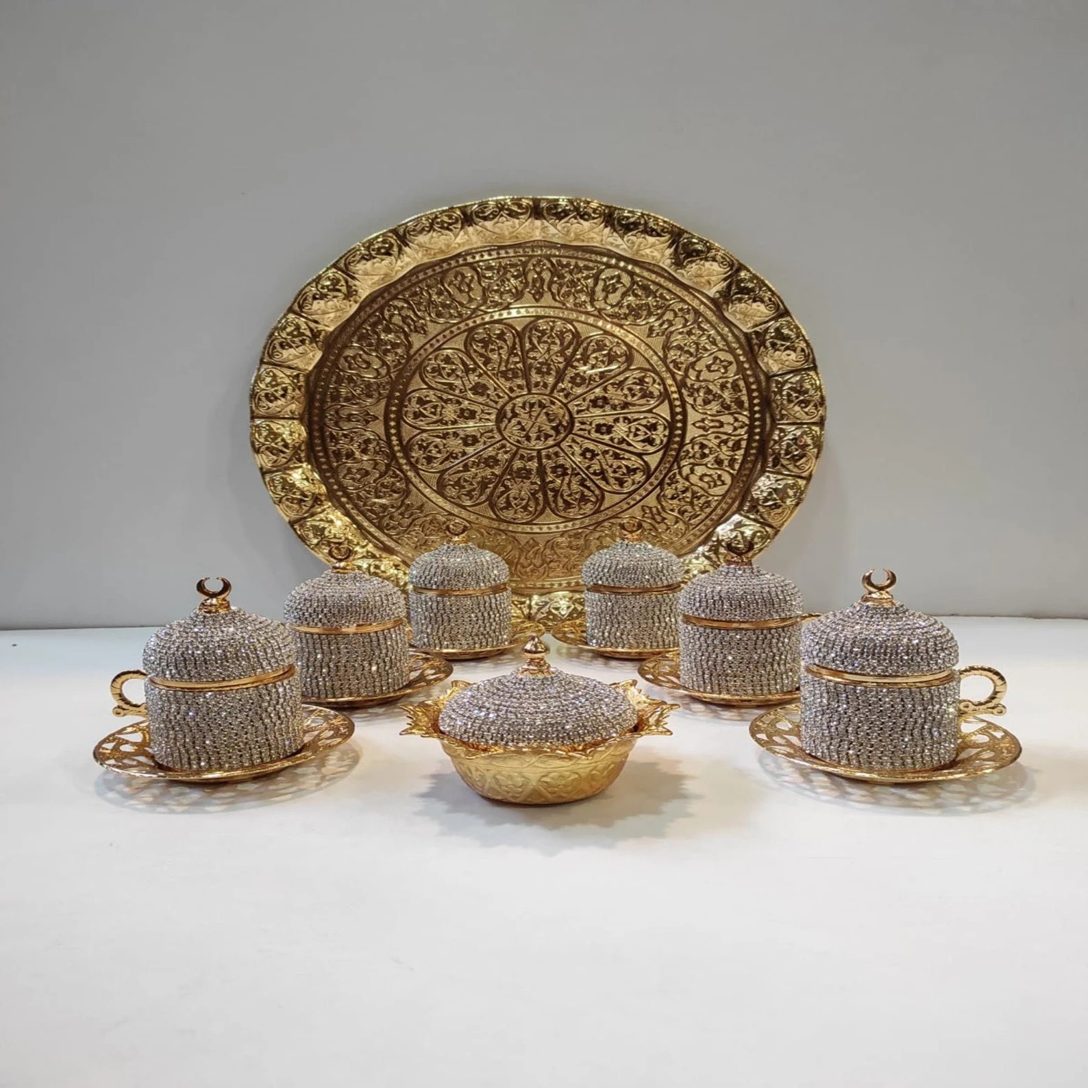 Luxury Espresso Turkish Coffee Set Copper Cups Saucers Tray | Etsy | Etsy (US)