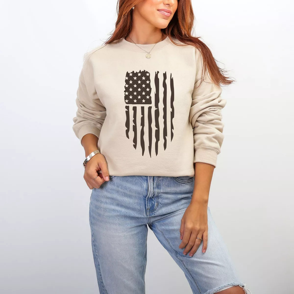 American Flag Distressed - Women's Graphic Sweatshirt | Target