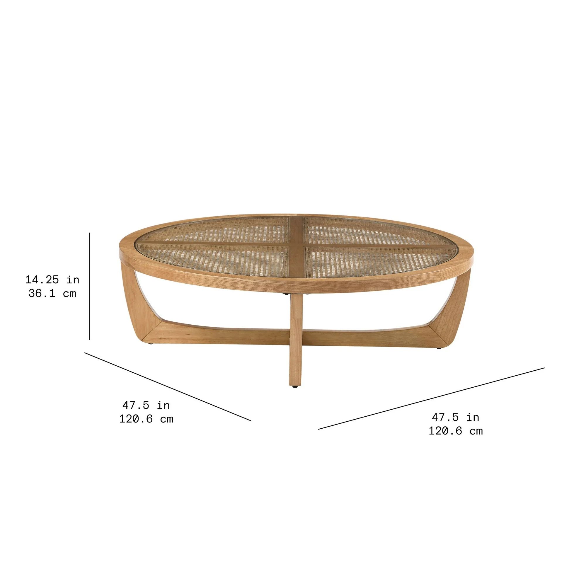 Beautiful Rattan & Glass Coffee Table with Solid Wood Frame by Drew Barrymore, Warm Honey Finish ... | Walmart (US)