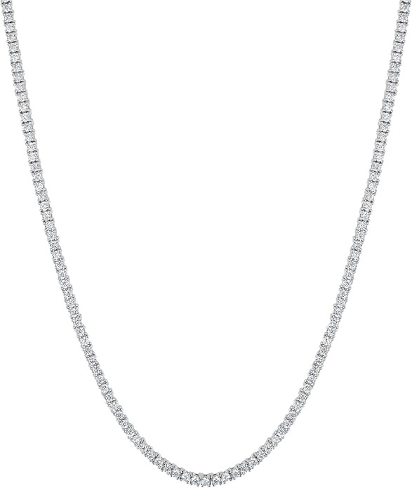 KISPER Tennis Necklaces for Women 14K White & Yellow Gold Plated CZ Choker | 2-4mm 5A cubic zirco... | Amazon (US)