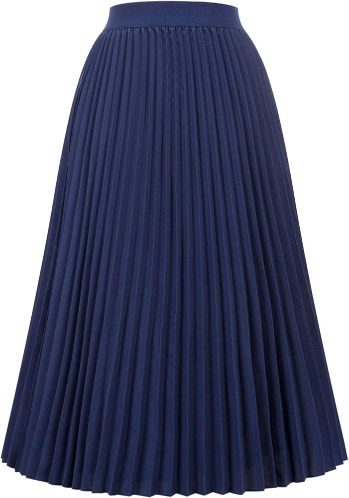 Kate Kasin Women's High Waist Pleated A-Line Swing Skirt KK659 | Amazon (US)