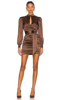 MAJORELLE Bristol Mini Dress in Chocolate Brown from Revolve.com | Revolve Clothing (Global)