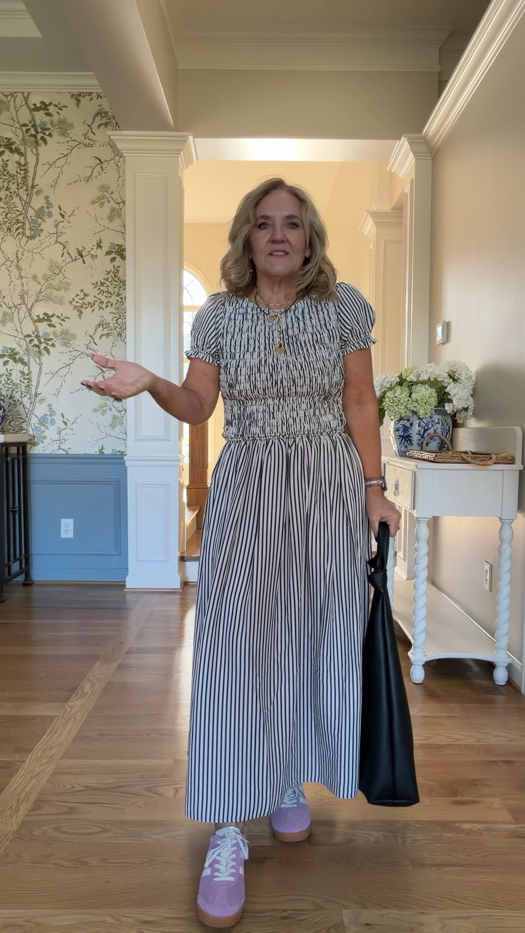 A few sizes left. Hurry! Wearing a medium. Need a cruise dress or resort wear? I love this! I’m 5 foot three and wearing a medium regular.
Sneakers are tts with a sock 
@anthropologie

#LTKOver40 #LTKPetite #LTKTravel