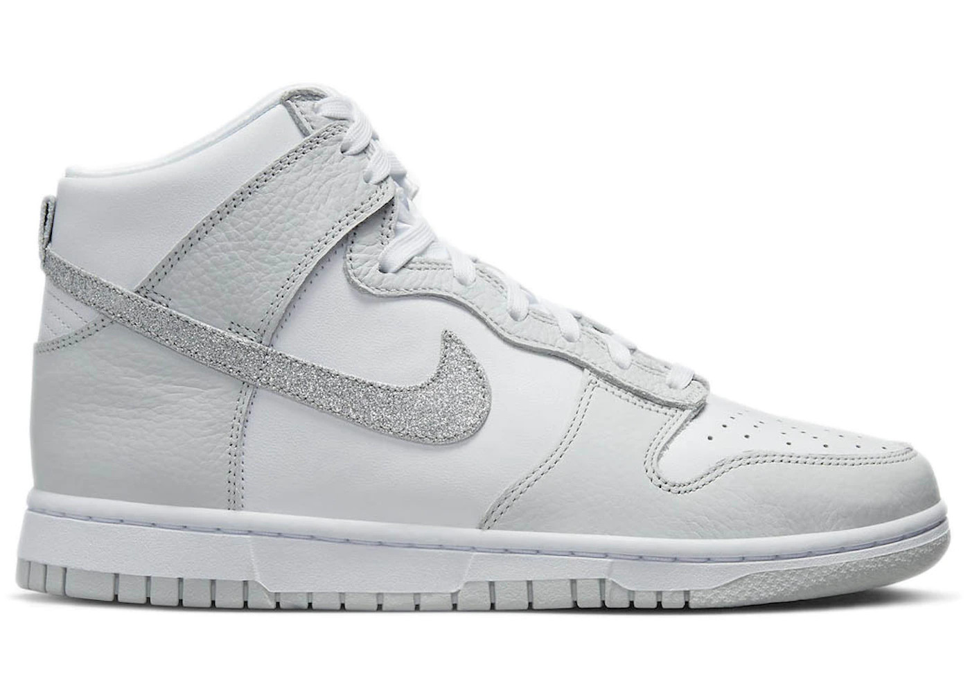 Nike Dunk High Silver Glitter Swoosh (Women's) | StockX