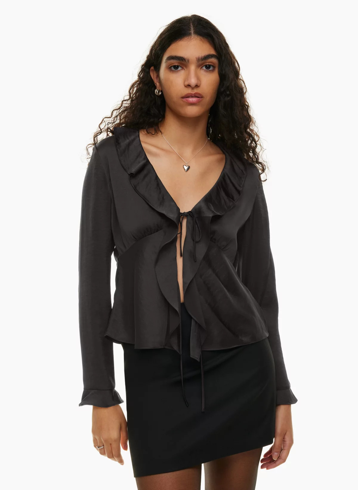 FRENCHY SATIN BLOUSE | Aritzia