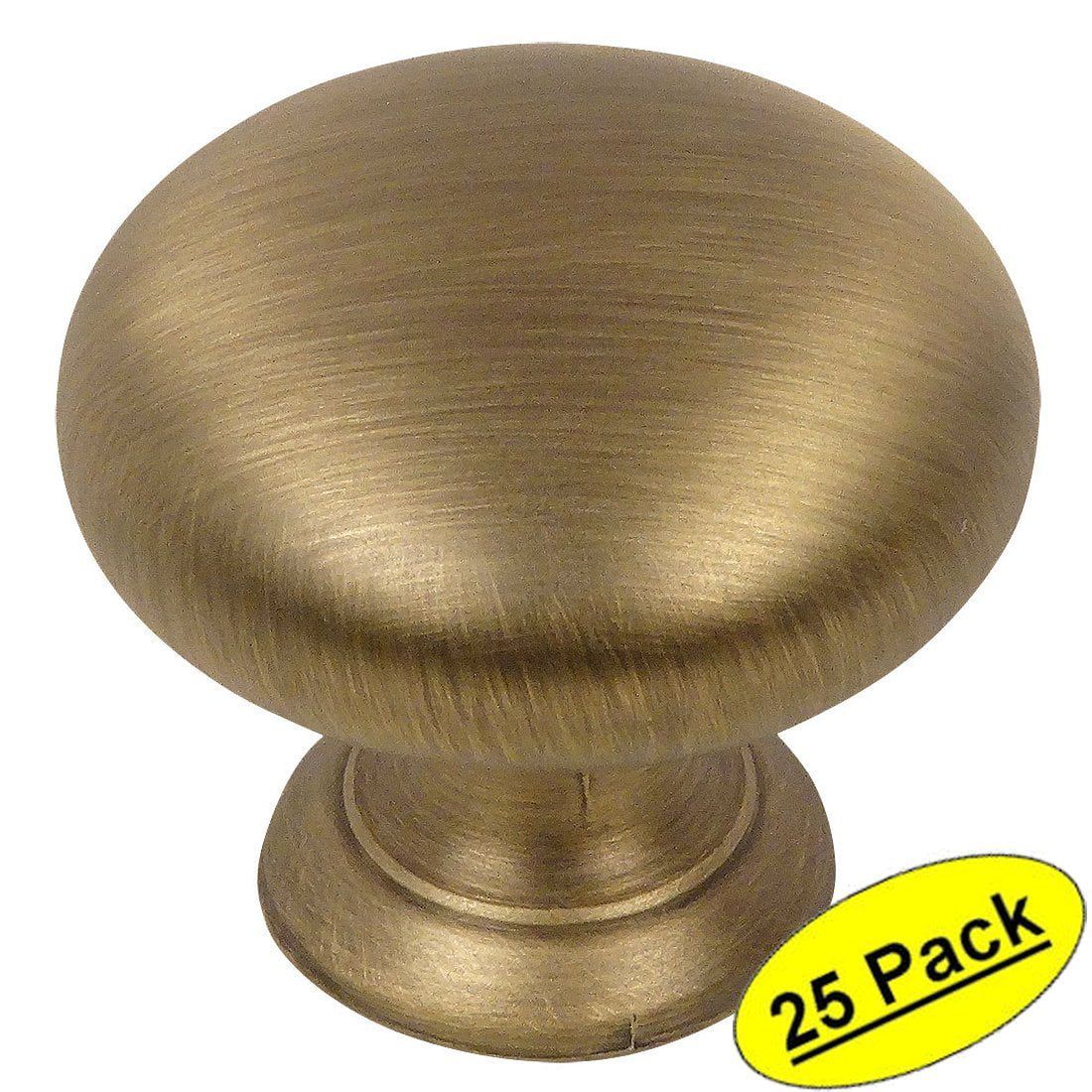 Cosmas 4950BAB Brushed Antique Brass Cabinet Hardware Round Mushroom Knob - 1-1/4" Diameter - 25 ... | Walmart (US)