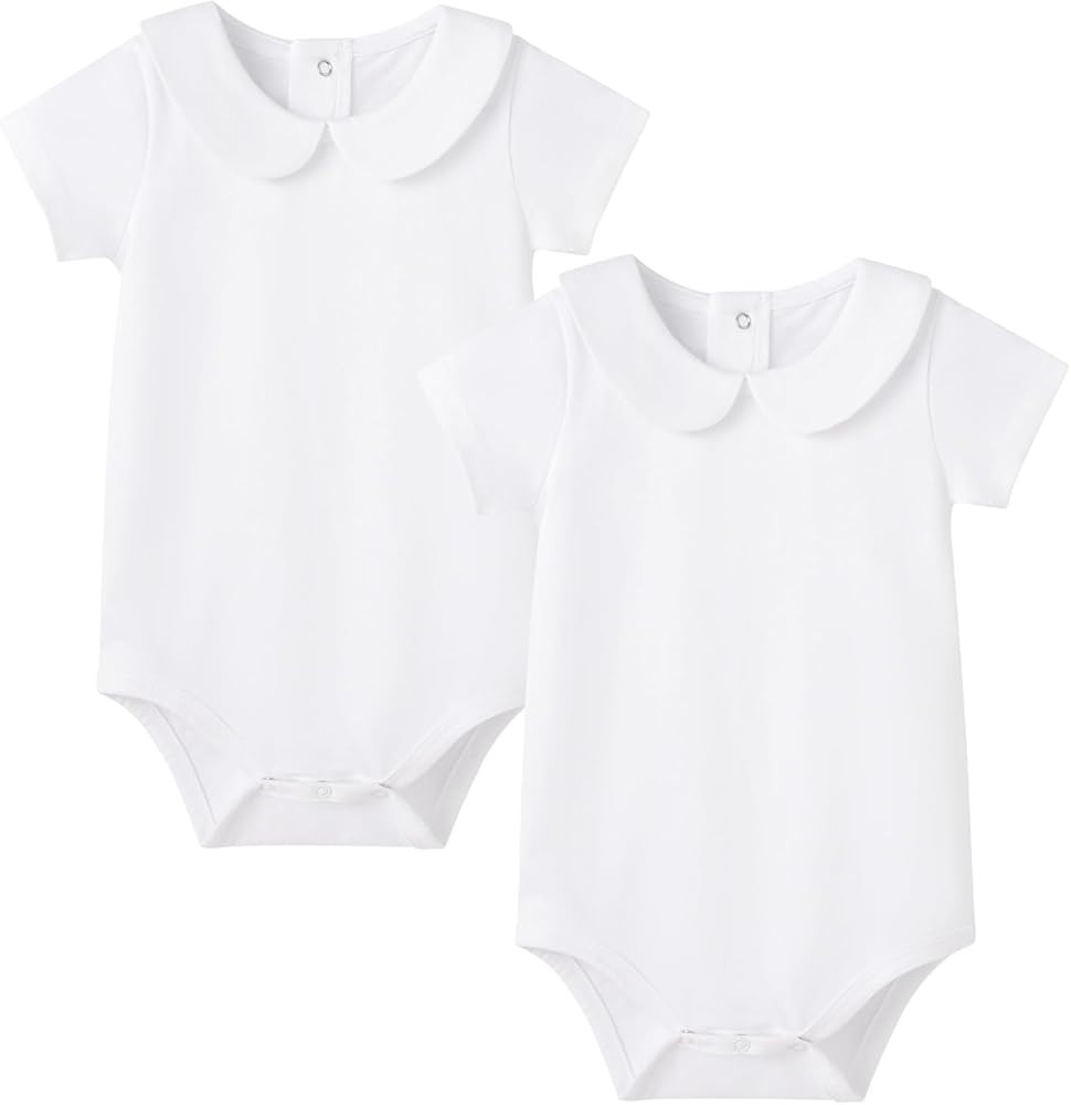 pureborn Baby Romper Bodysuits 2-Pack Unisex Soft Cotton One-Piece Outfit for Infant Boys Girls 0... | Amazon (US)