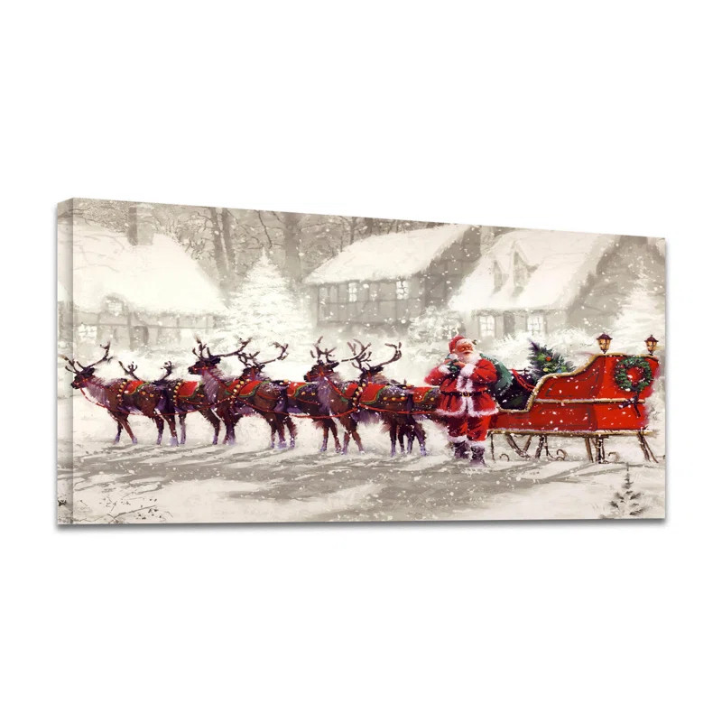 " Santa Claus With Reindeer Sledge " | Wayfair North America