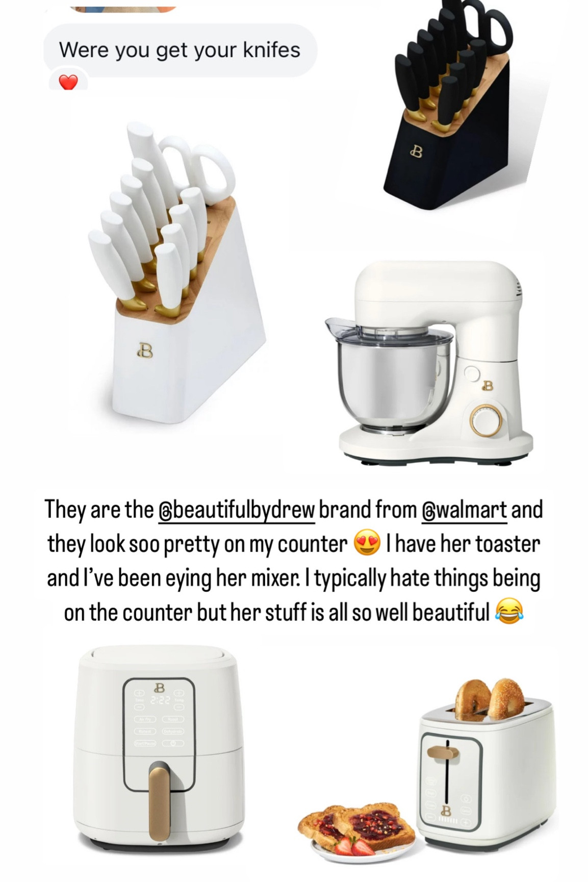 They are the @beautifulbydrew brand from @walmart and they look soo pretty on my counter 😍 I have her toaster and I’ve been eying her mixer. I typically hate things being on the counter but her stuff is all so well beautiful 😂

#LTKSeasonal #LTKU #LTKHome