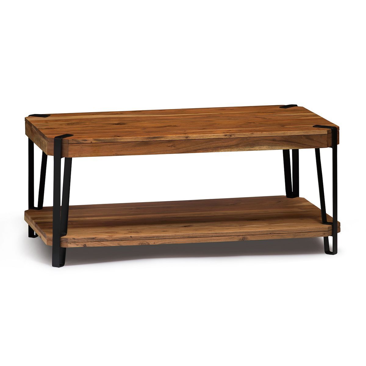 Alaterre Furniture Ryegate Live Edge Solid Wood Coffee Table Metal and Wood | Target