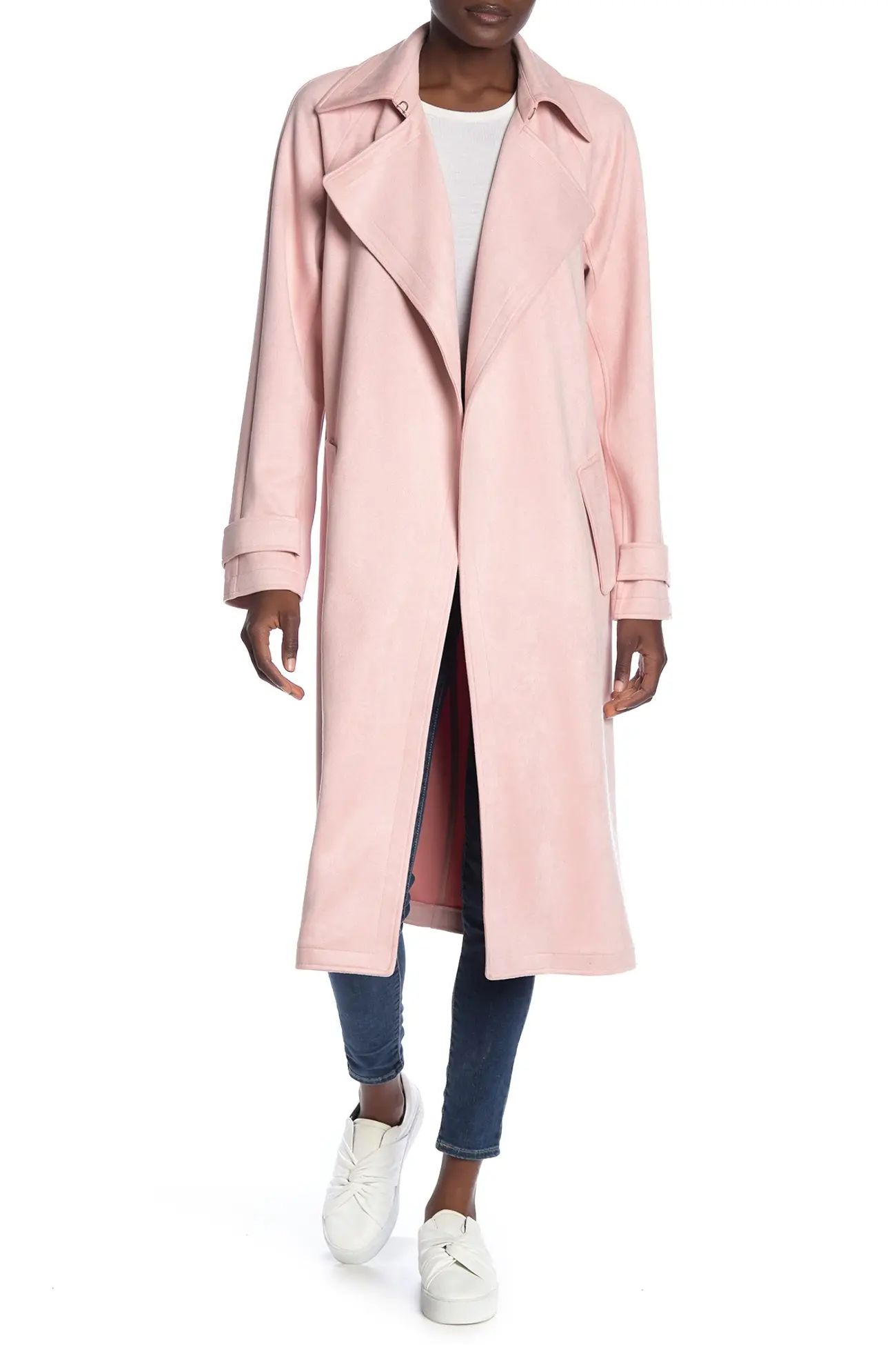 Bagatelle | Faux Suede Open Front Draped Trench Coat | Nordstrom Rack | Nordstrom Rack
