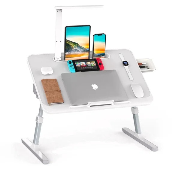 Foldable Lap Desk,Laptop Bed Tray Table with LED Light and Drawer for Bed and Sofa Notebook Stand... | Walmart (US)