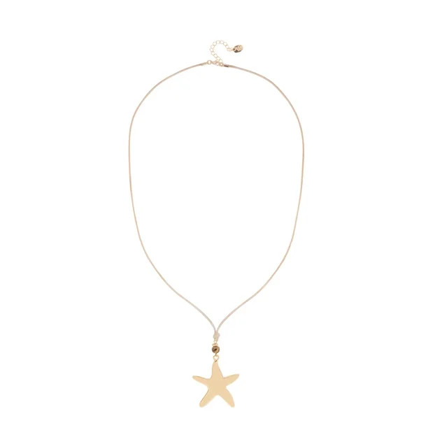 Time and Tru Starfish Pendant Necklace with Corded Design and Golden Details | Walmart (US)