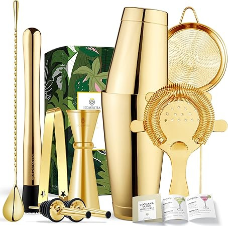 Homestia 9 Pcs Boston Shaker Set Bar Set Martini Shaker Set, 18oz & 28oz Boston Cocktail Shaker S... | Amazon (US)