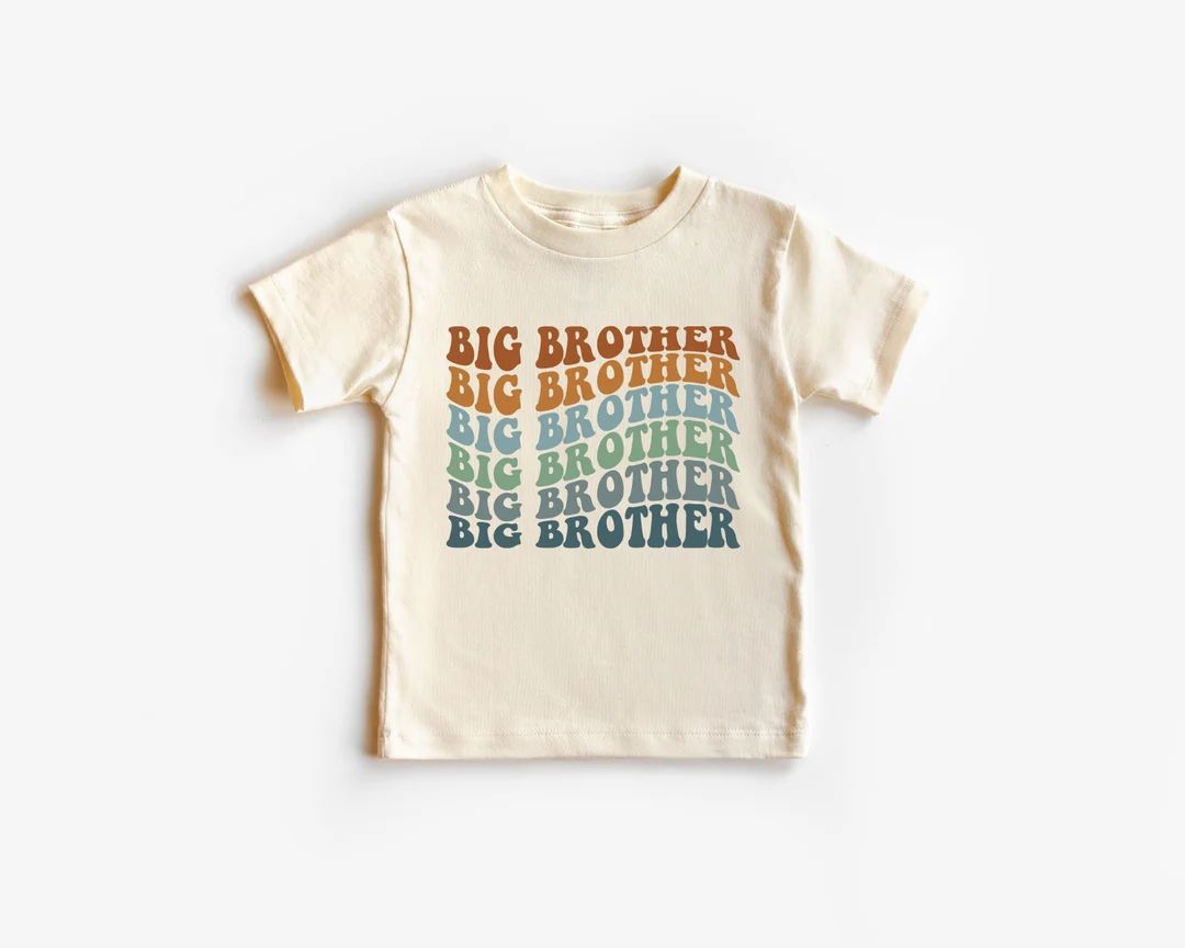 Big Brother Toddler Shirt Retro Kids Pregnancy Announcement Shirt Sibling Natural Infant, Toddler... | Etsy (US)