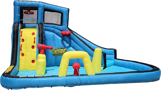 BANZAI Battle Blast Adventure Water Park, Length: 15 ft, Width: 11 ft 10 in, Height: 8 ft, Inflat... | Amazon (US)