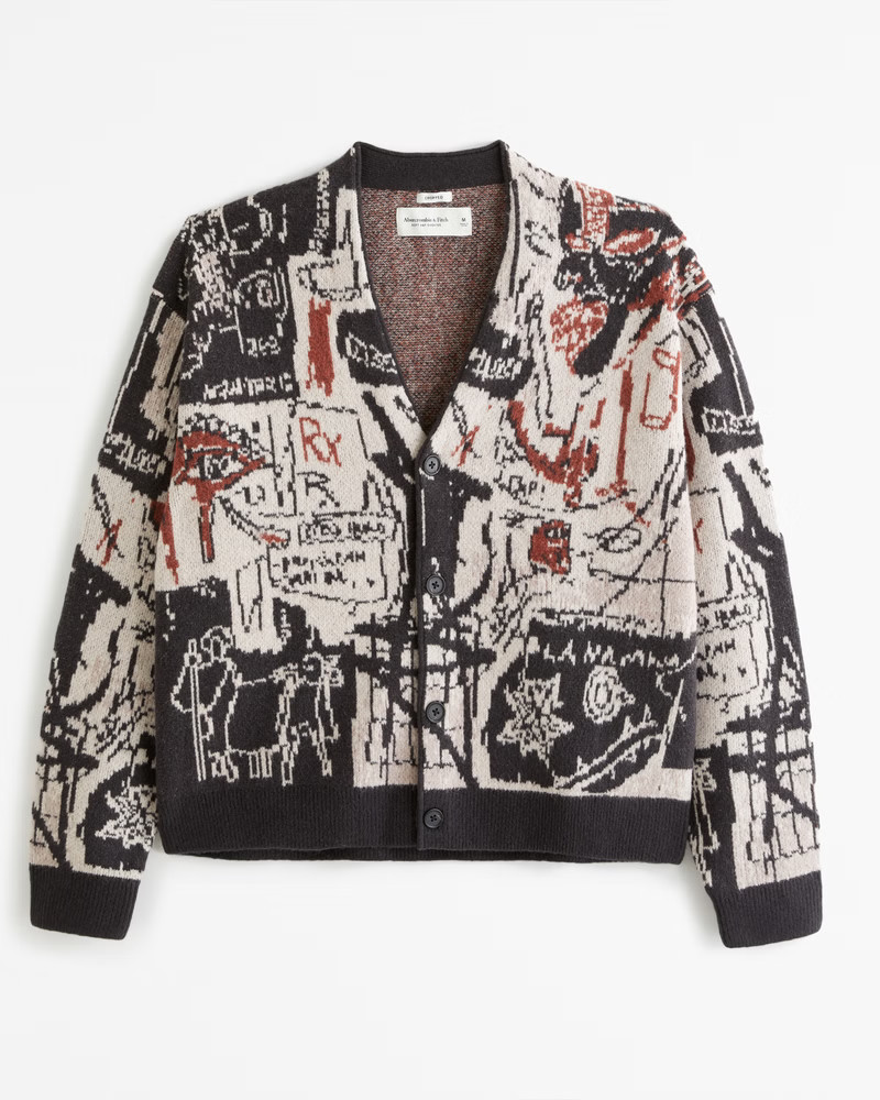 Basquiat Cropped Cardigan | Abercrombie & Fitch (US)