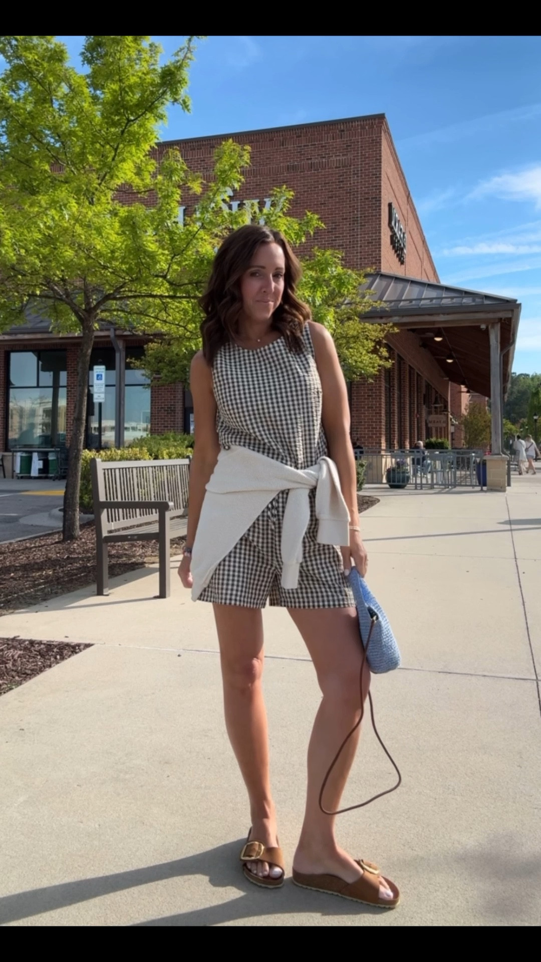 Summer gingham matching set. Outfit of the day. What I’m wearing. Gingham. 
Top XS. Shorts S. Sweatshirt M

#LTKSeasonal #LTKOver40 #LTKootd