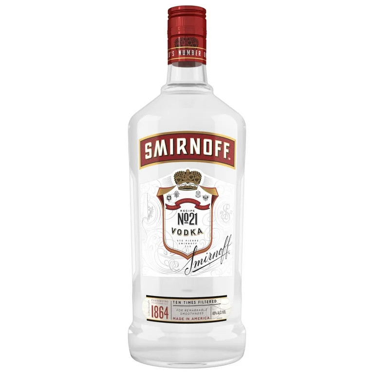 Smirnoff No. 21 80 Proof Vodka, 1.75 L Glass Bottle, 40% ABV | Walmart (US)