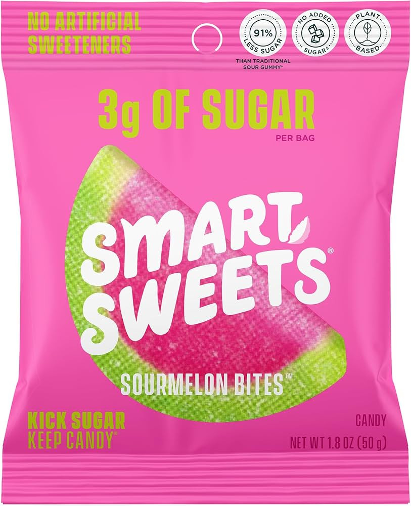 SmartSweets Sourmelon bites, Low Sugar Gummy Candy (3g), Low Calorie (130), Gluten-Free -1.8oz (P... | Amazon (US)