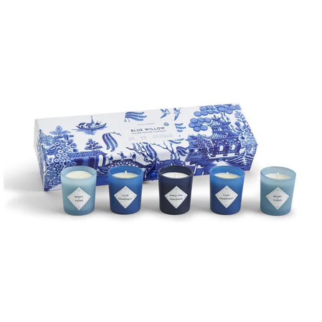 Blue Willow Votives – Set of 5 | Cailini Coastal
