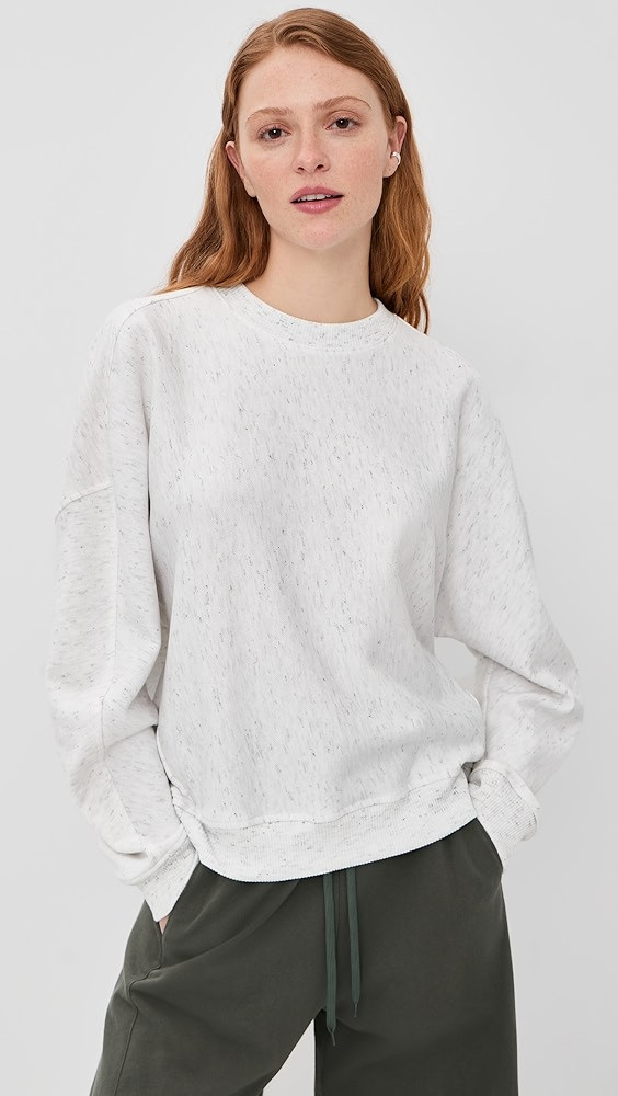 Spring Tweedy Sweatshirting Crew Neck Sweater | Shopbop