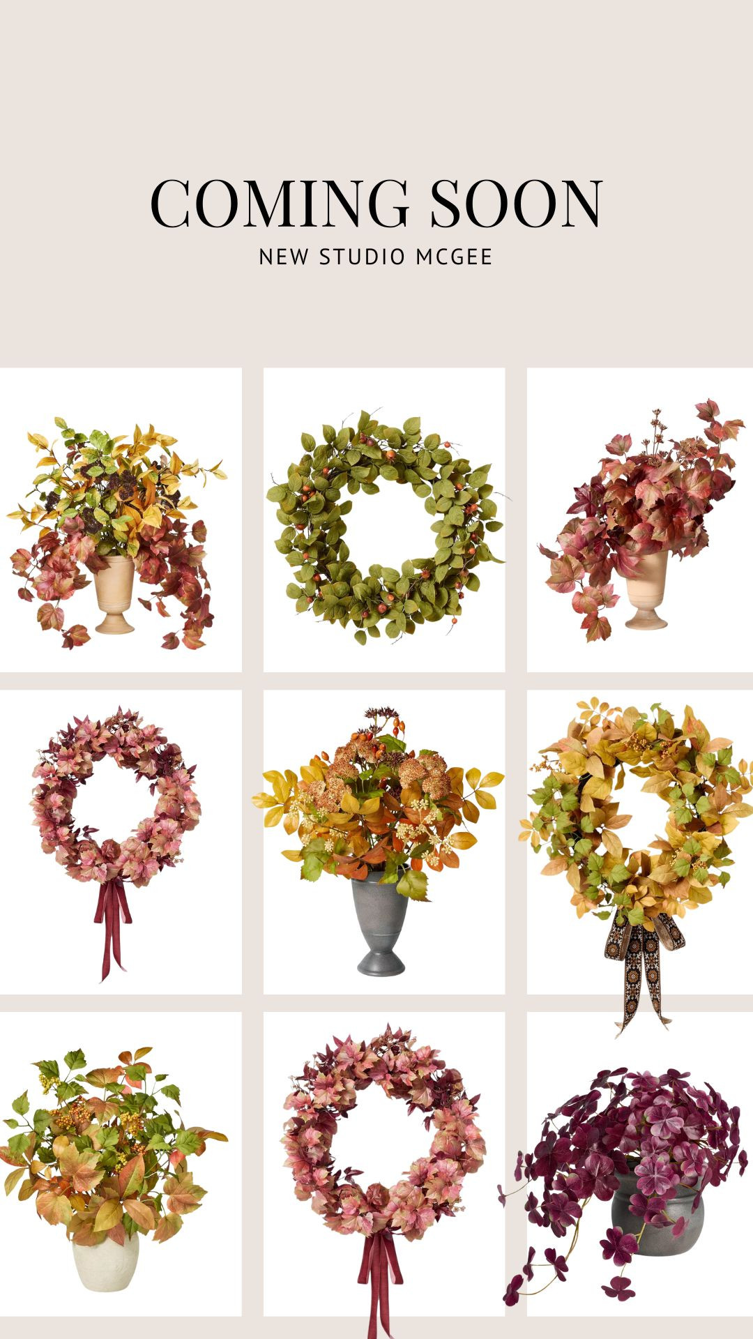 NEW Studio McGee Fall collection launching online and in stores June 16. HEART & SAVE your favorites now to shop on launch day!!

New greenery collection floral arrangements and wreaths 

 #LTKSeasonal #LTKU #LTKHome