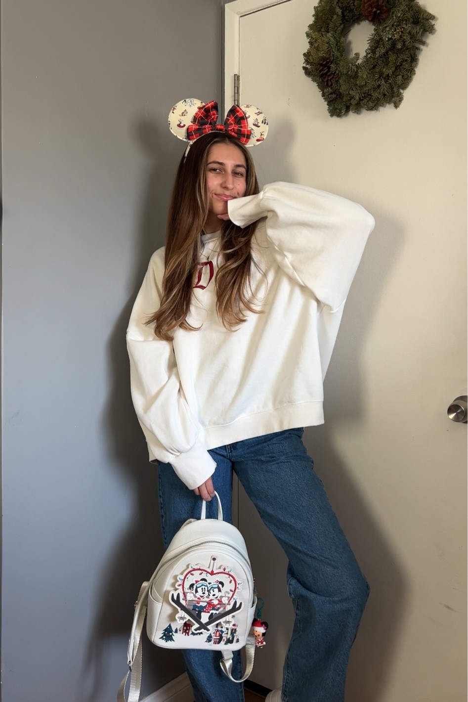 Another fitmas

Ears: Disneyland/Shop Disney
Crewneck: Disneyland/Shop Disney
Jeans: CottonOn
Mini Backpack: Loungefly/Disneyland
Shoes: Hoka or Nike

Ig: @jkyinthesky & @jillianybarra
TikTok: @jill.ybarra

#disneystyle #disneychristmas #disneyootd #disneyoutfits #disneyoutfitinspo #disneyblogger #thatdisneygirl #disneyaesthetic 

#LTKfindsunder100 #LTKSeasonal #LTKstyletip