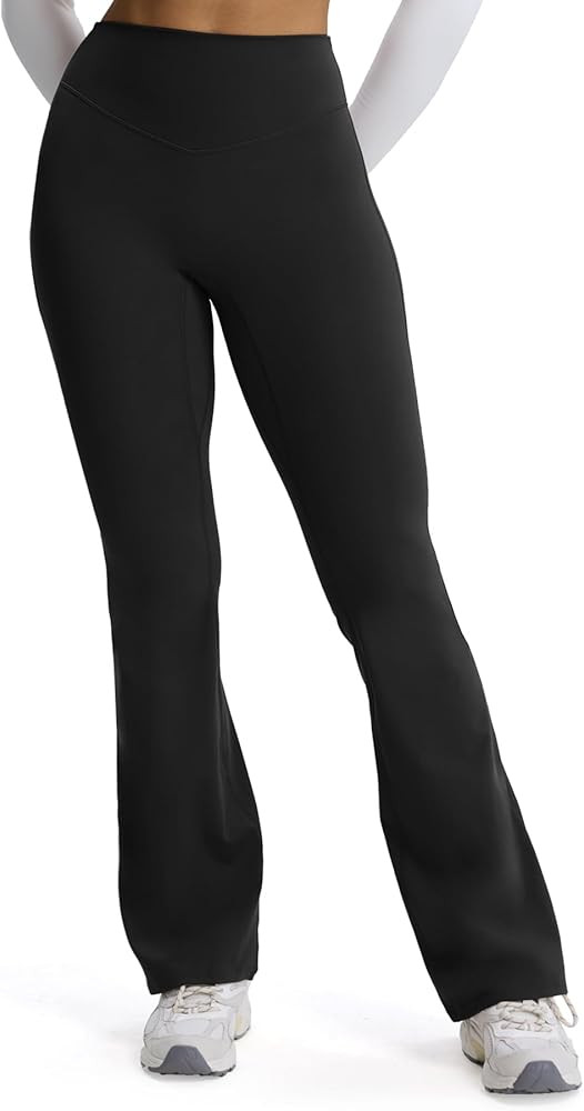 Aoxjox Flare Leggings for Women Hidden Scrunch Butt Lifting High Waisted Wide Leg Yoga Pants 30"/... | Amazon (US)