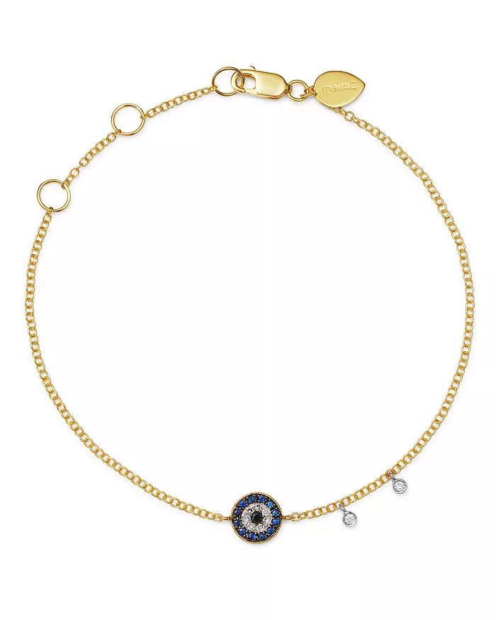 14K Yellow Gold & 14K White Gold Blue Sapphire & Diamond Evil Eye Bracelet | Bloomingdale's (US)