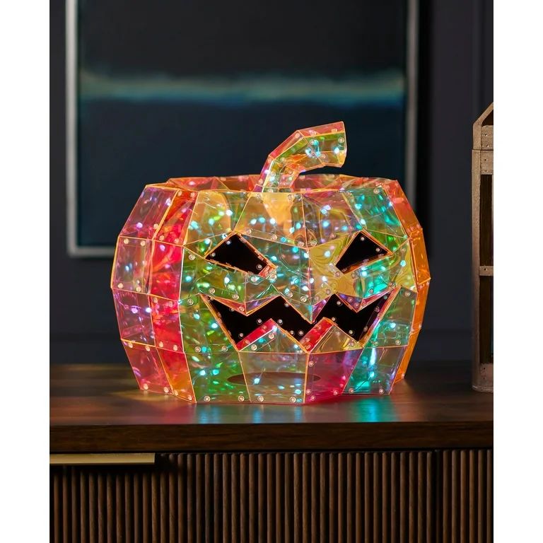 Seasonal LLC Halloween LED Lights - Prismatic Iridescent Pumpkin 16", Indoor Decoration, Bluetoot... | Walmart (US)