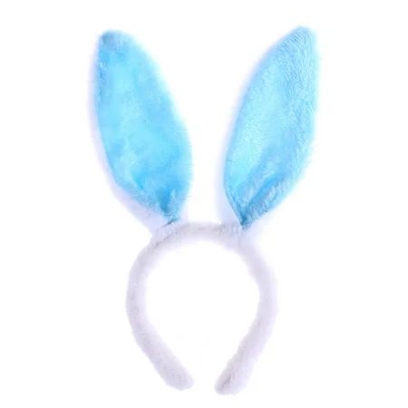 NICEXMAS Plush Bunny Ears Hairbands Bunny Headband Bunny Ears Hairbands (White and Blue) | Walmart (US)
