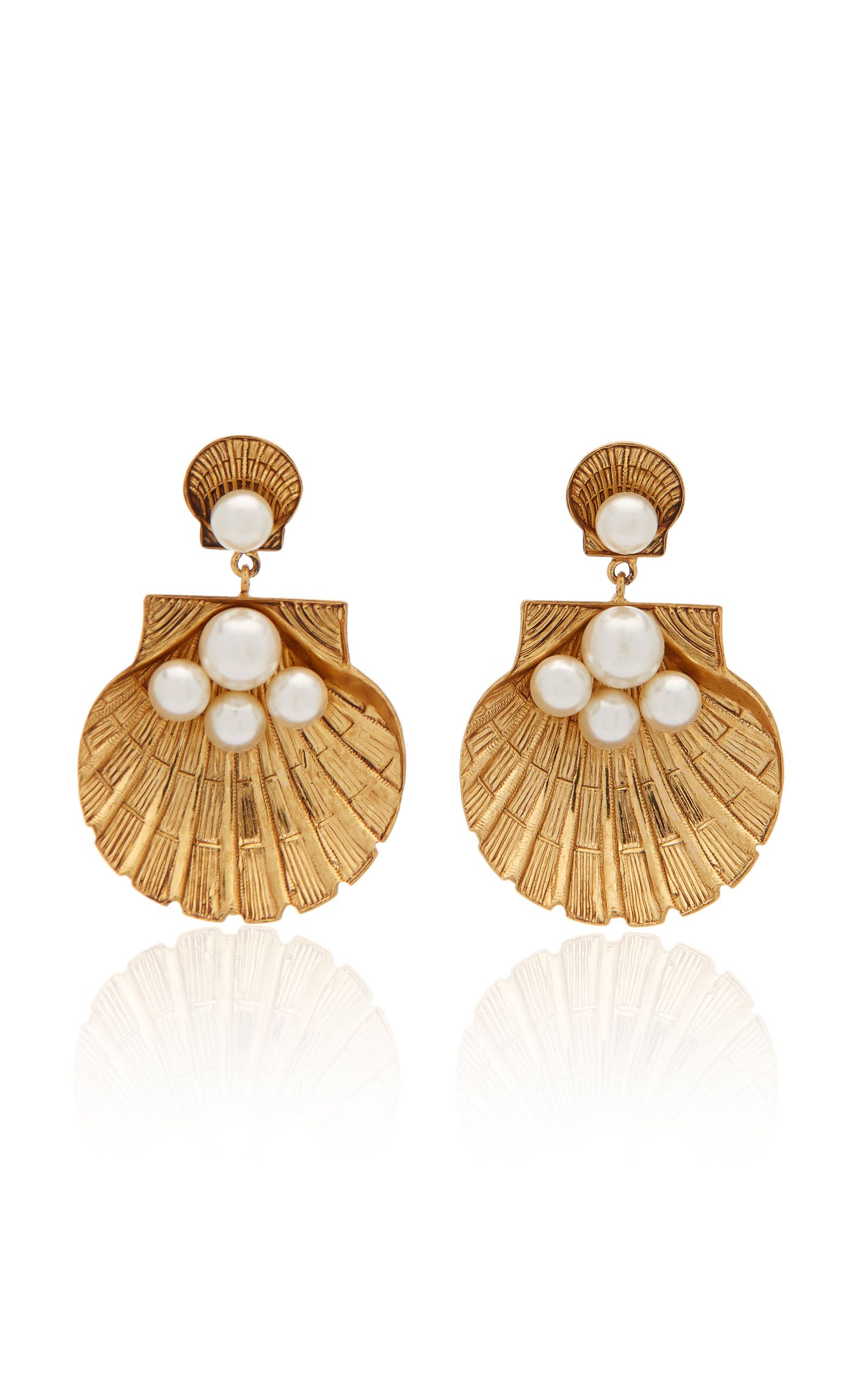 Ariel Gold-Plated Pearl Earrings | Moda Operandi (Global)
