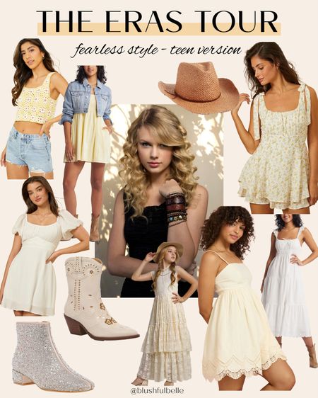 Fearless outfits for teens 💛 Taylor Swift The Eras Tour. Love these cute dresses and boots! 

#LTKParties #LTKStyleTip
