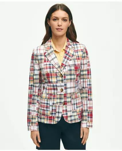 Relaxed Madras Patchwork Jacket In Cotton | Brooks Brothers