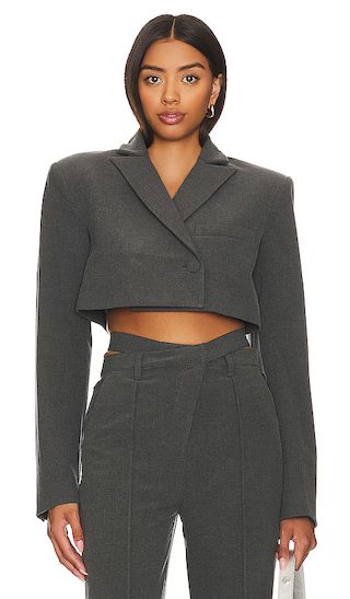 Ludlow Cropped Blazer in Charcoal | Revolve Clothing (Global)