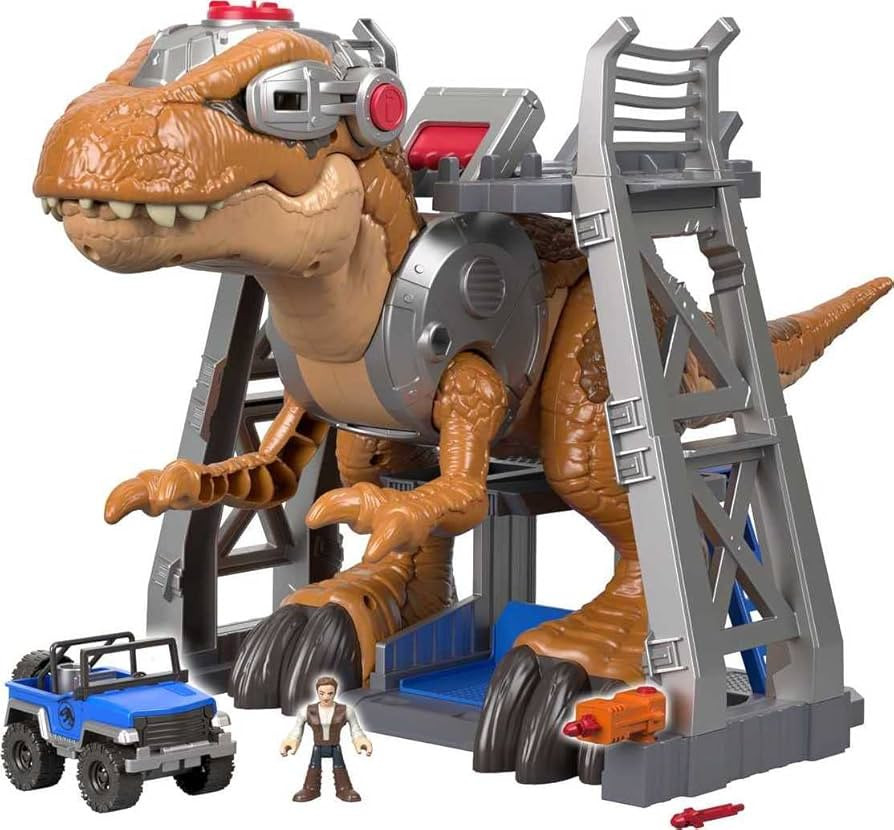 Fisher-Price Imaginext Jurassic World T. rex Dinosaur Toy with Owen Grady Figure, Light-Up Eyes &... | Amazon (US)
