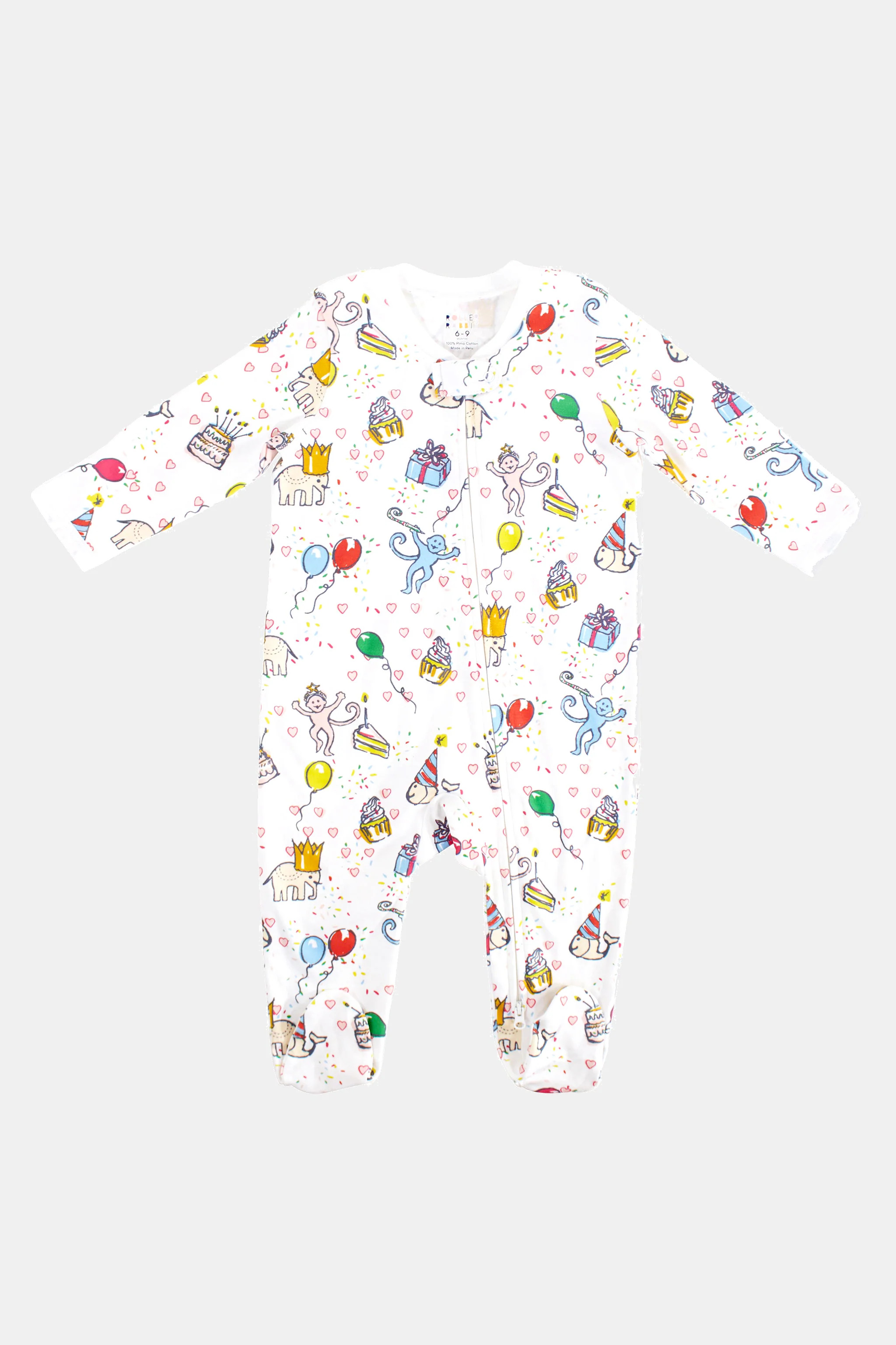 Infant Birthday Bonanza Zipper Footie| Roller Rabbit | Roller Rabbit