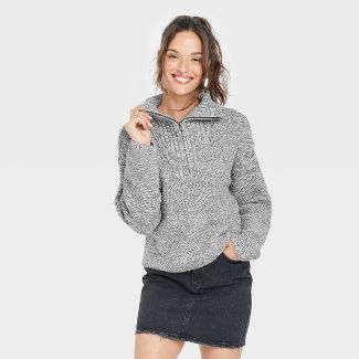 Women's Mock Turtleneck Quarter Zip Pullover Sweater - Universal Thread™ | Target