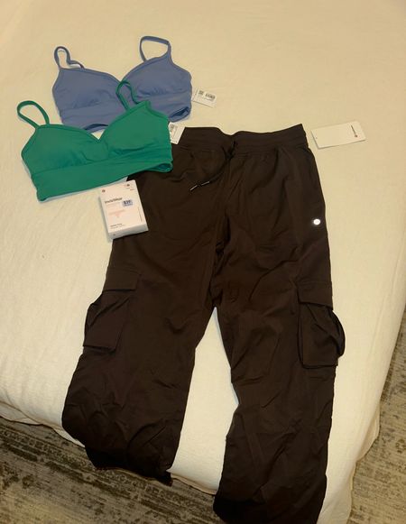 everything I got on sale at my Lululemon store!! Got size M in these Dance Studio Relaxed Fit Mid Rise Cargo Pants & size 10 in the align sweetheart bras

#LTKActive #LTKSaleAlert #LTKFindsUnder50